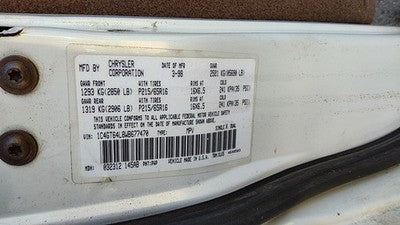 1996-2000 Town & Country Passenger Right Rear Back Axle Shaft Oem Awd 04660288