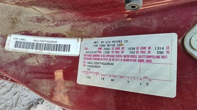 1994-1997 Ford Aspire Passenger Right Manual Window Regulator Oem F4bz6123200a