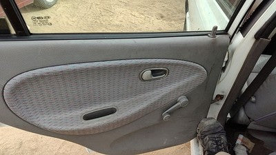 01-02 Kia Rio Driver Left Rear Door Trim Panel Manual Windows Back Sedan Gray