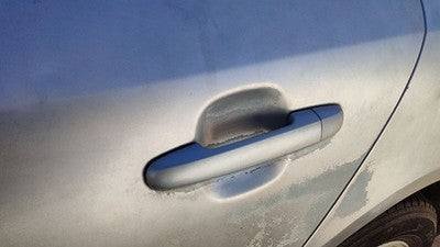 06-10 Hyundai Sonata Driver Left Rear Outside Door Handle Back H1 Silver Blue