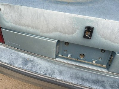 1986-1987 Olds 88 License Plate Trim Surround Panel Oem Tail Trunk Finish Blue