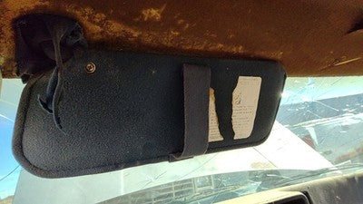 1985 Pontiac Sunbird Driver Left Sun Visor 2Dr Oem Blue