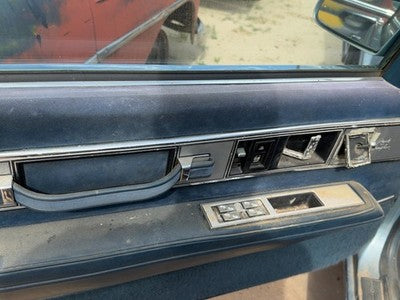 1986 Olds 88 Driver Left Front Door Trim Panel With Master Switch Blue