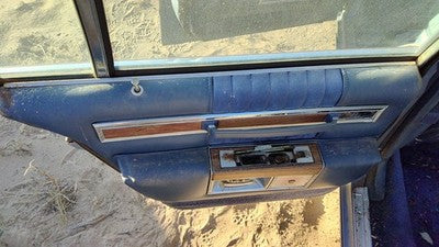 1984 Deville Sedan Driver Left Rear Door Trim Panel With Switches Back Blue