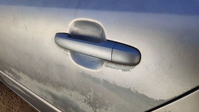 06-10 Hyundai Sonata Driver Left Rear Outside Door Handle Back H1 Silver Blue