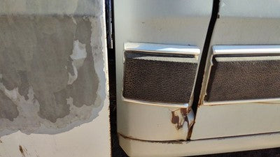 1984 Dodge D350 Passenger Right Rear Lower Moulding On Cab Corner Oem