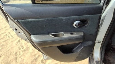 10-11 Versa Driver Left Rear Door Trim Panel With Switches Back Charcoal G