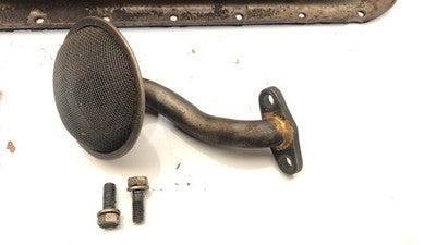 70-71 Nissan 240Z Engine Oil Pan With Good Drain Plug Bolts Hardware Pickup Tube