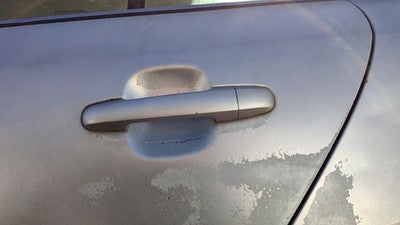 06-10 Hyundai Sonata Driver Left Rear Outside Door Handle Back H1 Silver Blue