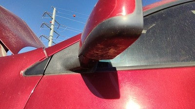 08-15 Rogue Driver Left Power Side Mirror Door Mounted A33 Venom Red Pearl