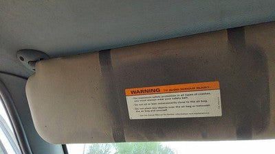 1996 Ford Van E250 Driver Left Sun Visor Oem Gray