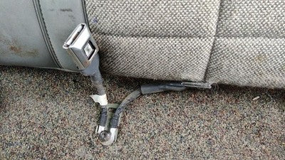 1992 Jeep Cherokee Driver Left Rear Seat Belt Buckle Receiver Back Oem Gray