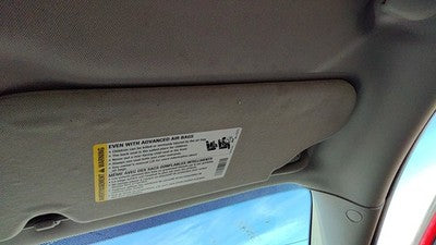 2006-2016 Chevy Impala Passenger Right Sun Visor Oem Ebony 19C 15297351