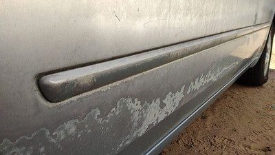 06-08 Sonata Driver Left Front Moulding From Door Trim Strip H1 Silver Blue