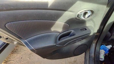 14-19 Versa Driver Left Rear Door Trim Panel With Switches Back Charcoal G