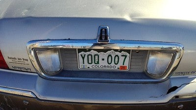03-11 Town Car License Plate Trim Surround Panel Tail Trunk Finish Silver