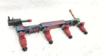 00-02 Nissan Sentra Complete Fuel Rail With Injectors Set Loaded Oem 1.8L Gxe