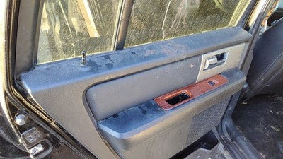 07-14 Expedition Driver Left Rear Door Trim Panel With Switches Back Black/Camel