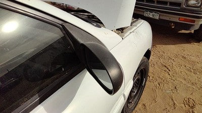 2000-2002 Kia Rio Passenger Right Manual Side Mirror Door Mounted Oem White