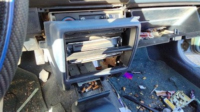 1988-1989 Honda Civic Trim Bezel Around Radio Surround Dash Panel Oem Blue Sedan