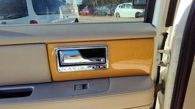 07-10 Lincoln Navigator Driver Left Rear Door Trim Panel With Switches Back Tan