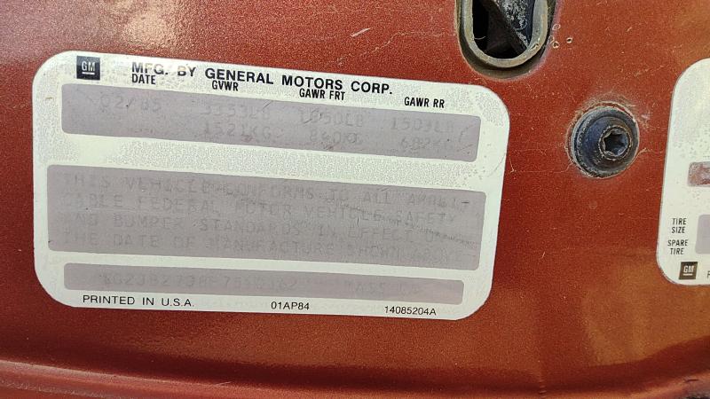 1985 Pontiac Sunbird Vehicle Unit Complt.